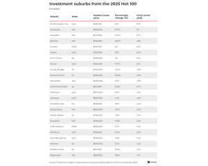 2025 年热门 100 区中最热门的投资郊区